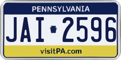 PA license plate JAI2596