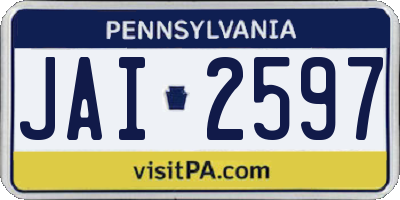 PA license plate JAI2597