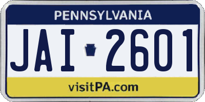 PA license plate JAI2601