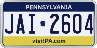 PA license plate JAI2604
