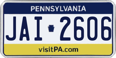 PA license plate JAI2606