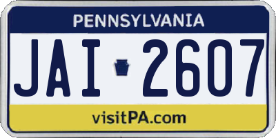 PA license plate JAI2607