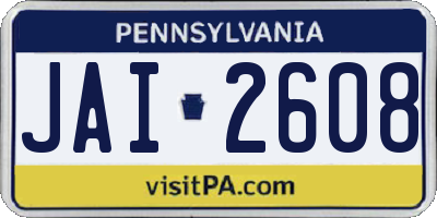 PA license plate JAI2608