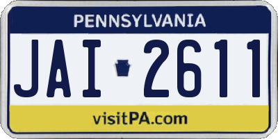 PA license plate JAI2611
