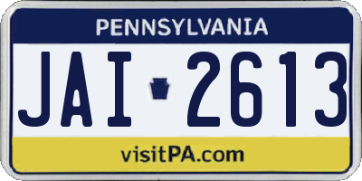 PA license plate JAI2613