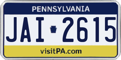 PA license plate JAI2615