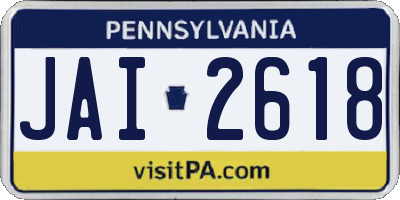 PA license plate JAI2618
