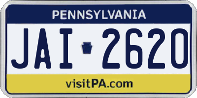 PA license plate JAI2620