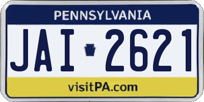 PA license plate JAI2621