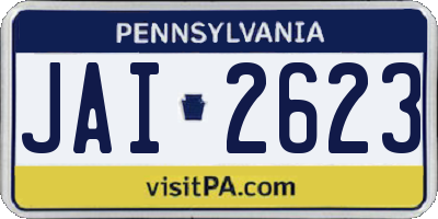 PA license plate JAI2623