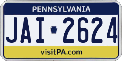 PA license plate JAI2624