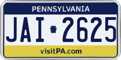 PA license plate JAI2625