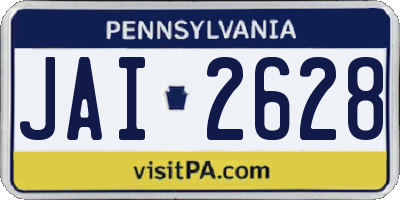 PA license plate JAI2628