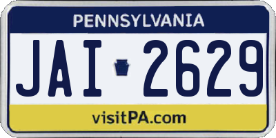 PA license plate JAI2629