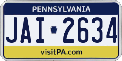 PA license plate JAI2634