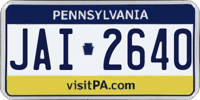 PA license plate JAI2640