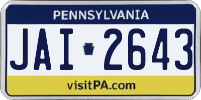 PA license plate JAI2643