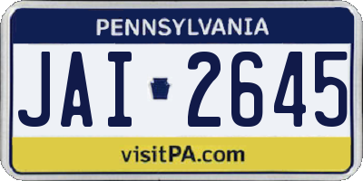 PA license plate JAI2645