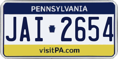 PA license plate JAI2654