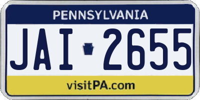 PA license plate JAI2655
