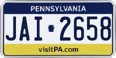PA license plate JAI2658