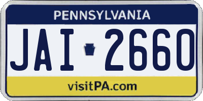 PA license plate JAI2660