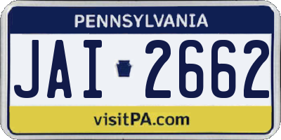 PA license plate JAI2662