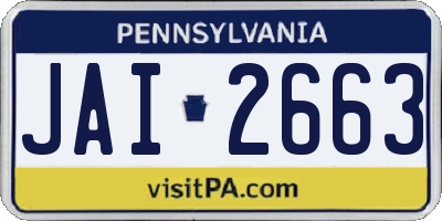 PA license plate JAI2663