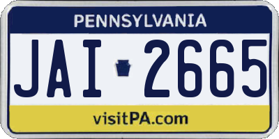 PA license plate JAI2665