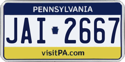 PA license plate JAI2667