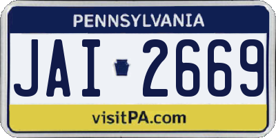 PA license plate JAI2669