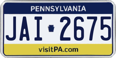 PA license plate JAI2675
