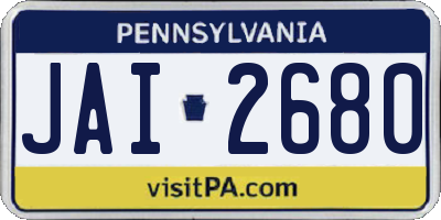 PA license plate JAI2680