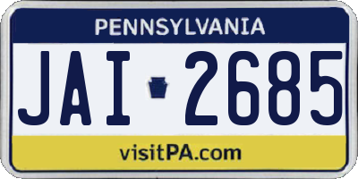 PA license plate JAI2685