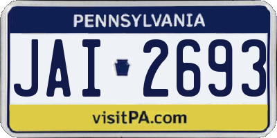 PA license plate JAI2693