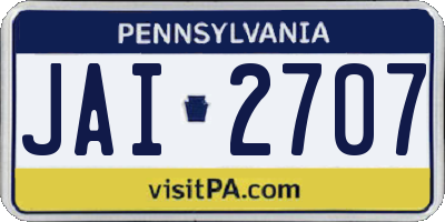 PA license plate JAI2707