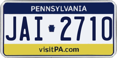 PA license plate JAI2710