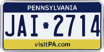 PA license plate JAI2714