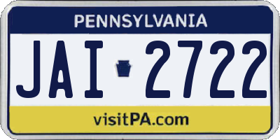 PA license plate JAI2722
