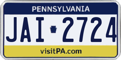 PA license plate JAI2724