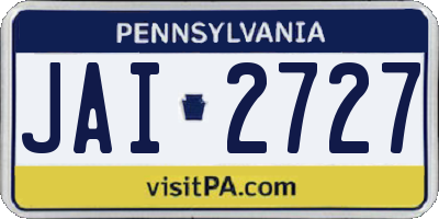 PA license plate JAI2727