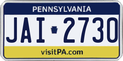 PA license plate JAI2730