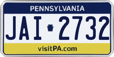 PA license plate JAI2732
