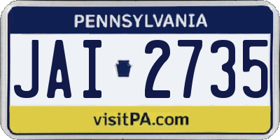 PA license plate JAI2735