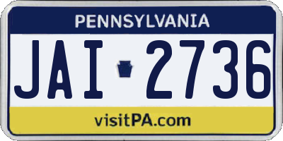 PA license plate JAI2736