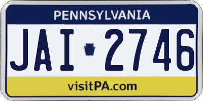 PA license plate JAI2746