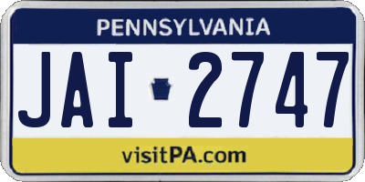 PA license plate JAI2747