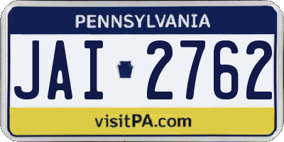 PA license plate JAI2762