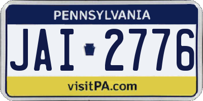 PA license plate JAI2776