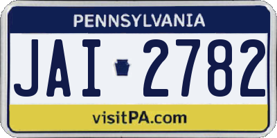PA license plate JAI2782